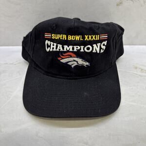 Vintage Denver Broncos Hat Cap Adult Adjustable Black Snapback Headmaster NFL